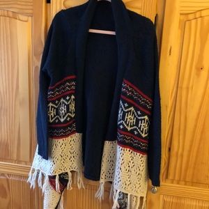 Knit cardigan sweater. Size Large